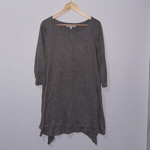 Fever Gray High-low hem tunic Top womens Size Large